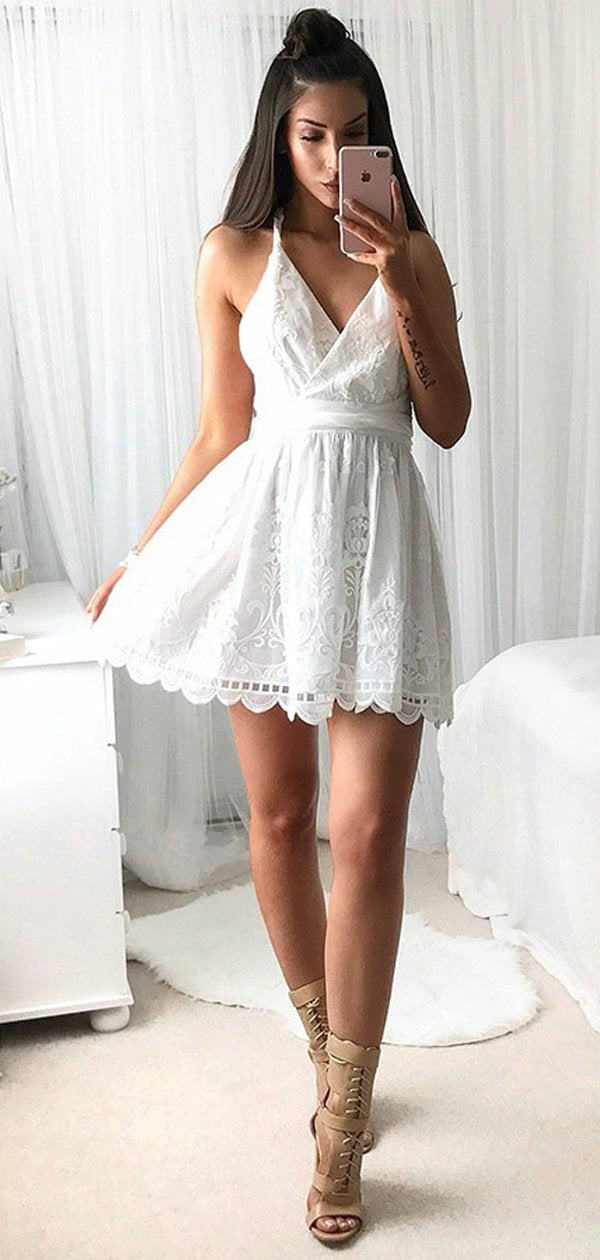white hoco dresses
